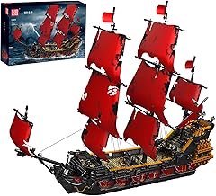 Mould King 13109 Pirate Ship Building Kit, Queen Anne's Revenge Ship Building Block (3139 Pieces), Assembly Pirate Ship Technology Clamp Block, Collectable Boat Toy for Adults