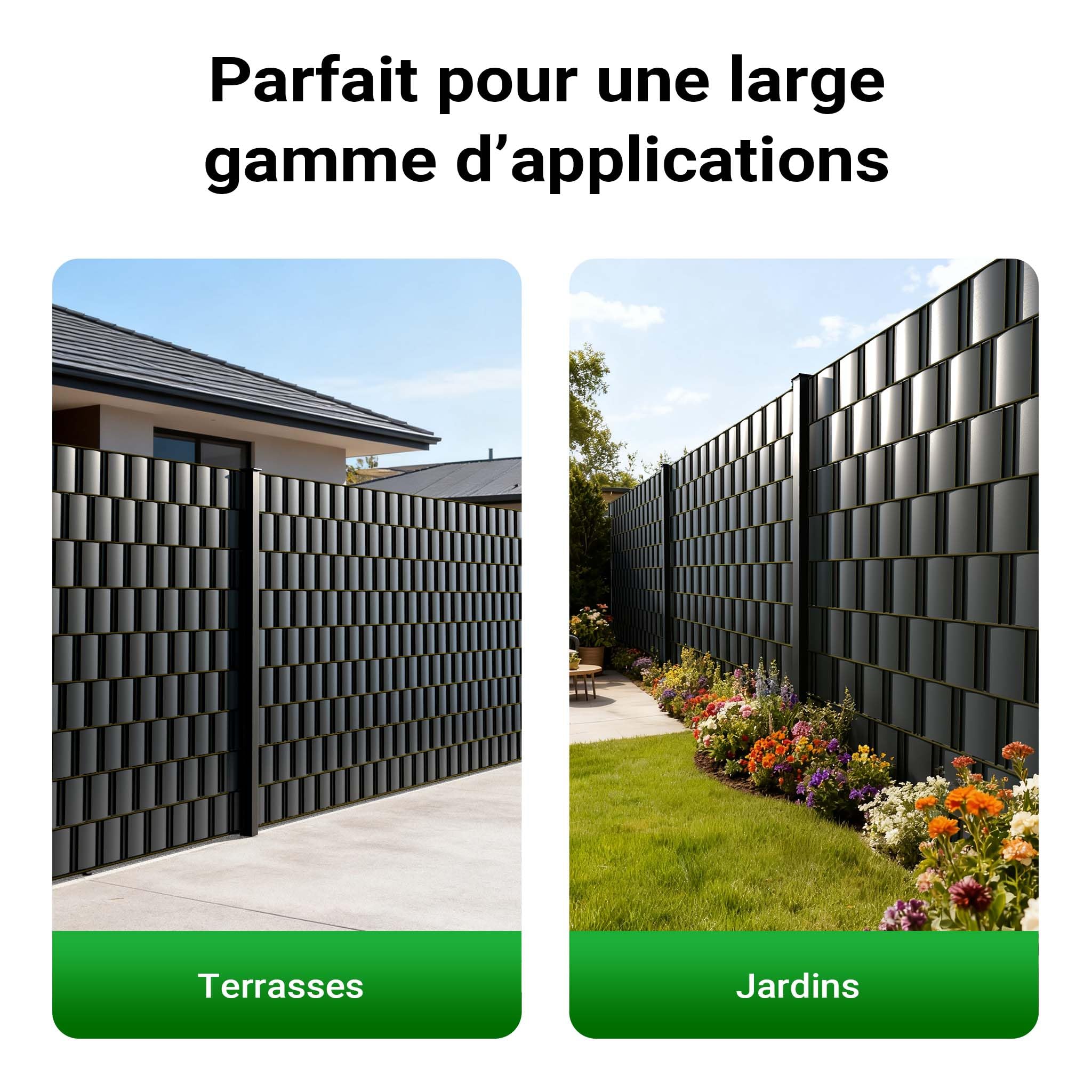 Wiltec Brise-Vue en Rouleau – Anthracite – 35 m x 19 cm – en PVC 650 g/m² – avec 20 Clips – Protection visuelle Pare-Vue extérieur pour Clôture Jardin Terrasse