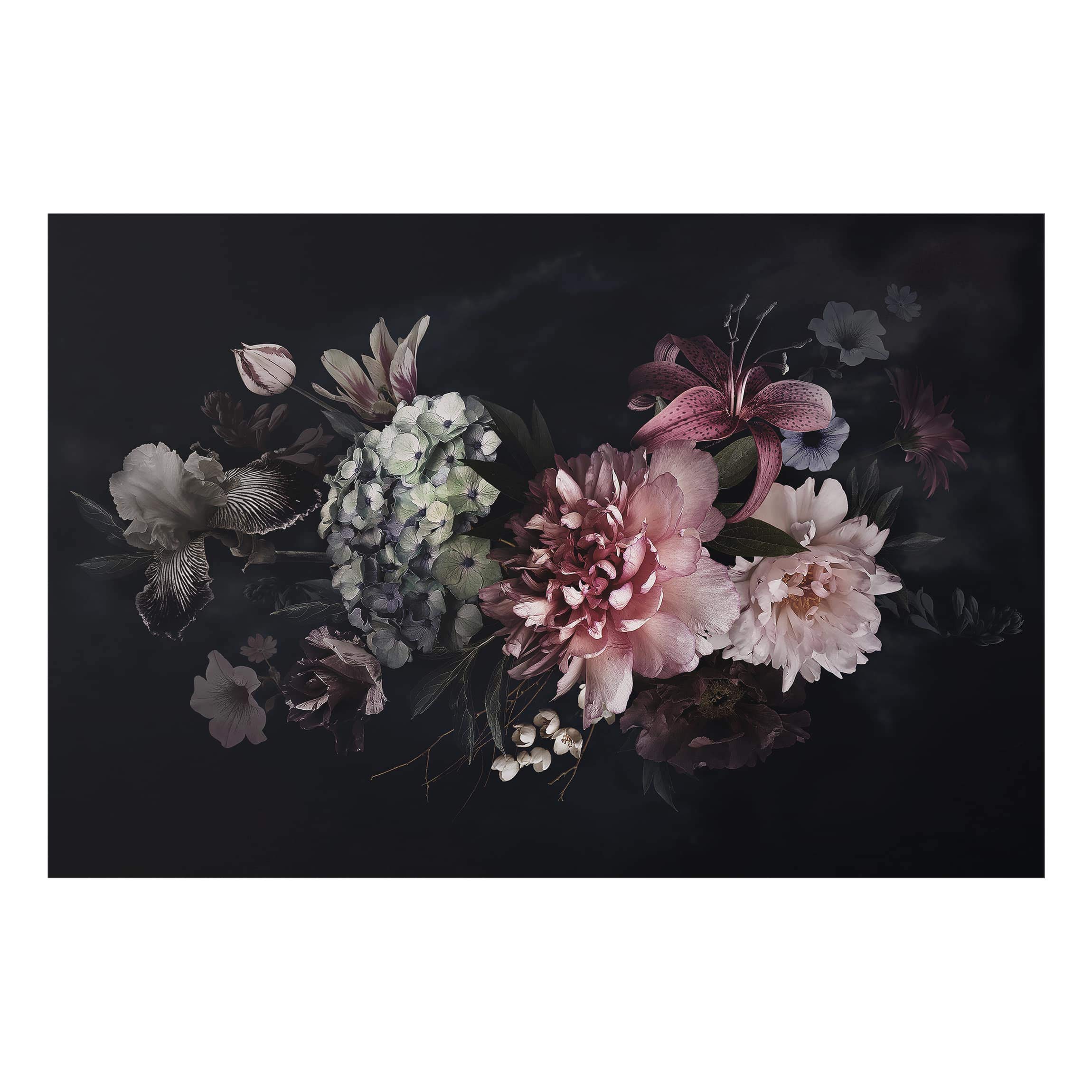 Fond de hotte avec support épaisseur 4mm fleurs crédence cuisine avec motif verre trempé panneau mural noir crédence en verre style vintage cuisine 5179 (90x59cm)