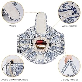 Narwey Barrel Drawstring Makeup Bag Large Cosmetic Bag Make up Bags Toiletry Bag Travel Bags for Toiletries Organizer for Women Gift for Teen Girls (Elephant) (Patent)