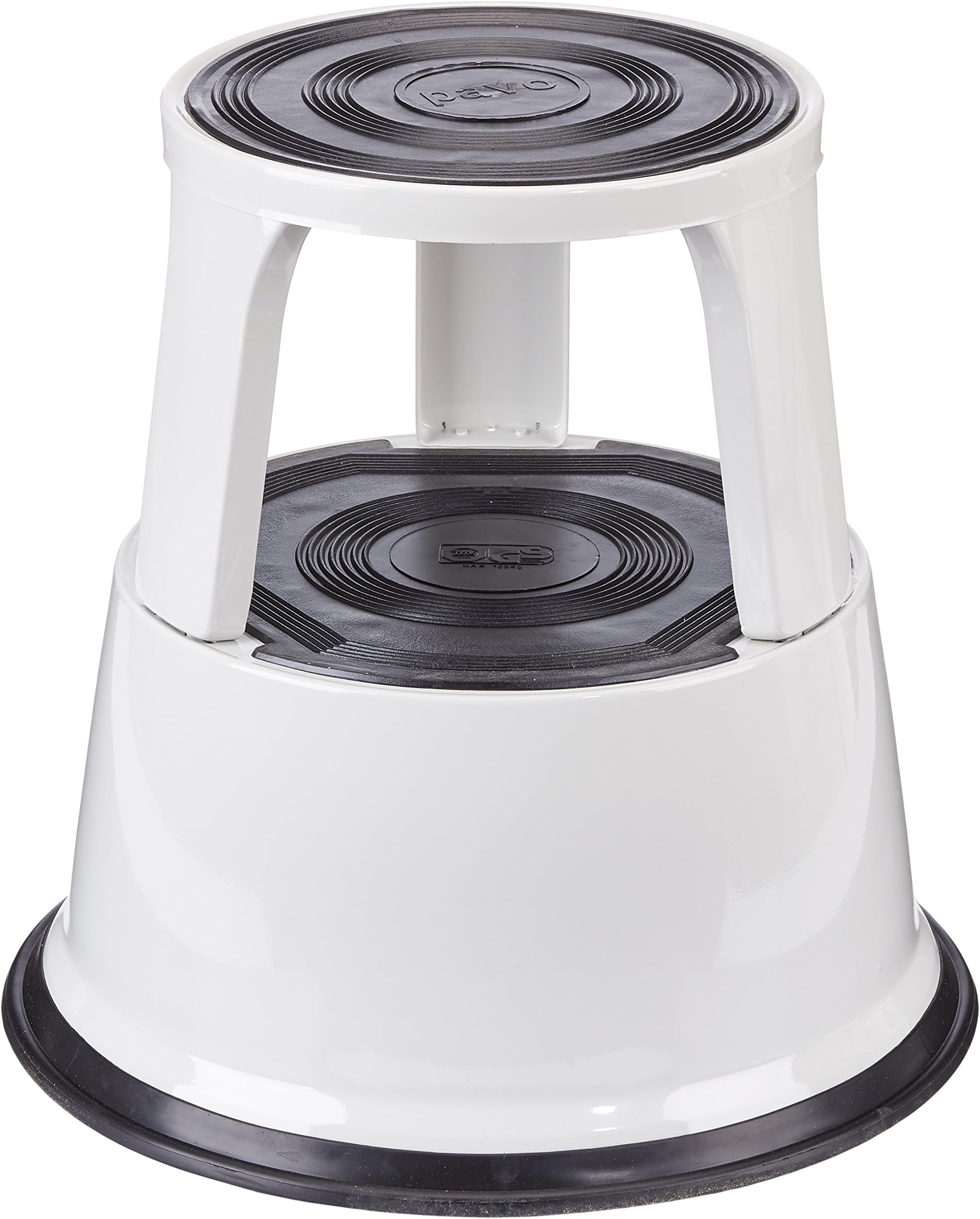 PAVO Premium Rolling Kick Step Stool -Grey