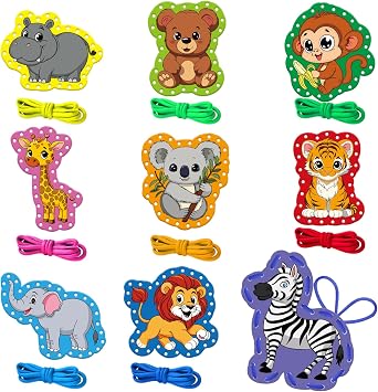 Animals Lacing Cards, Sewing Kit for Kids,Fine Motor Skills toys