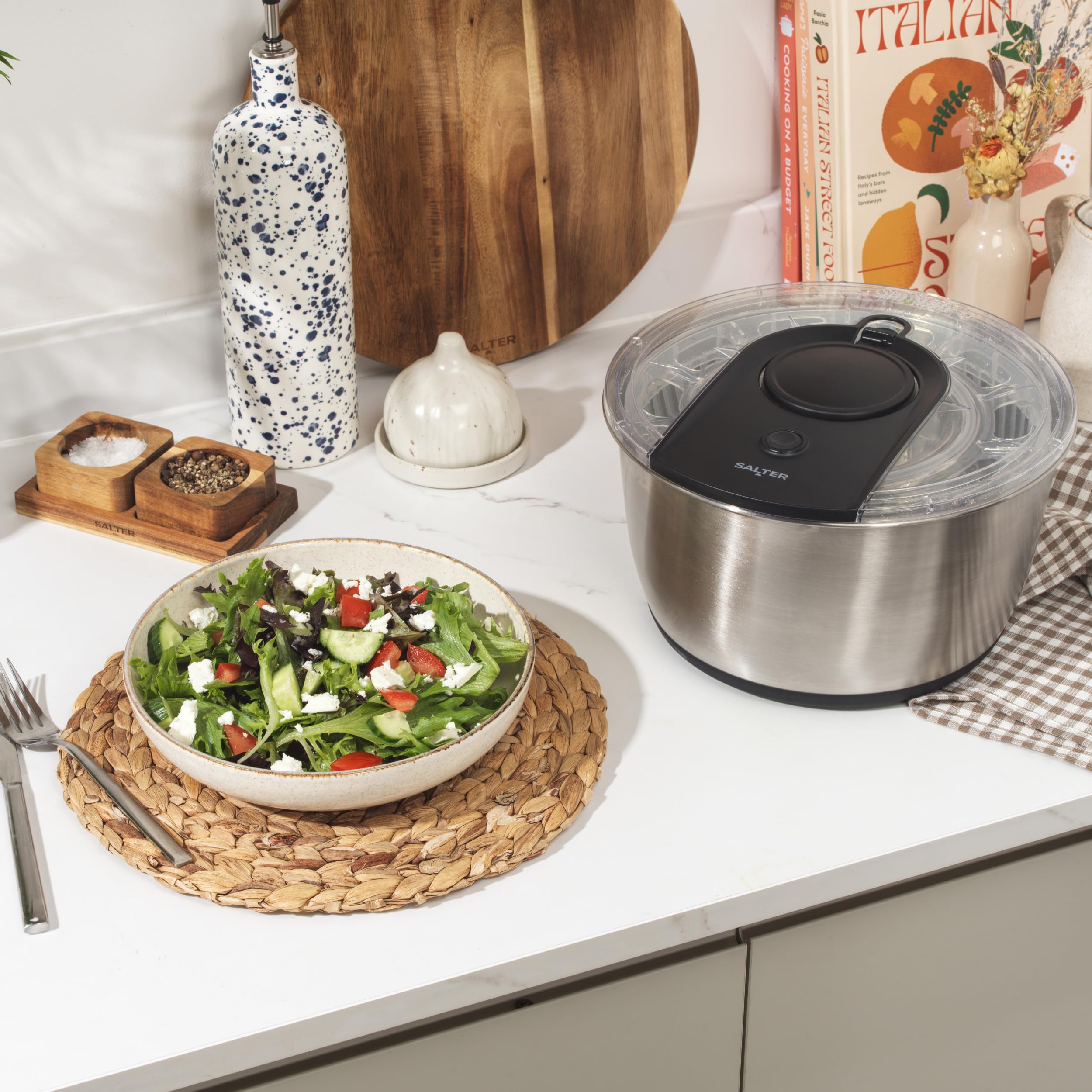 Salter Expert essoreuse à salade 6 L avec bol et égouttoir