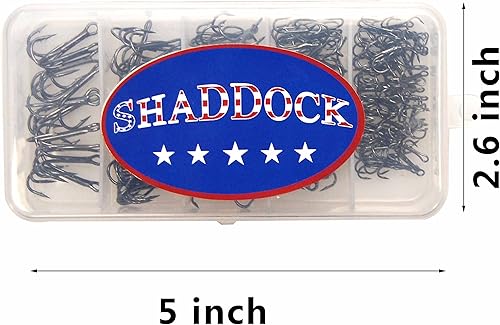 Miniatura 5 de Juego de 150 ganchos agudos negros, juego de 150 anzuelos de pesca agudos afilados de acero de alto carbono, clásico redondo curvado, triple juego