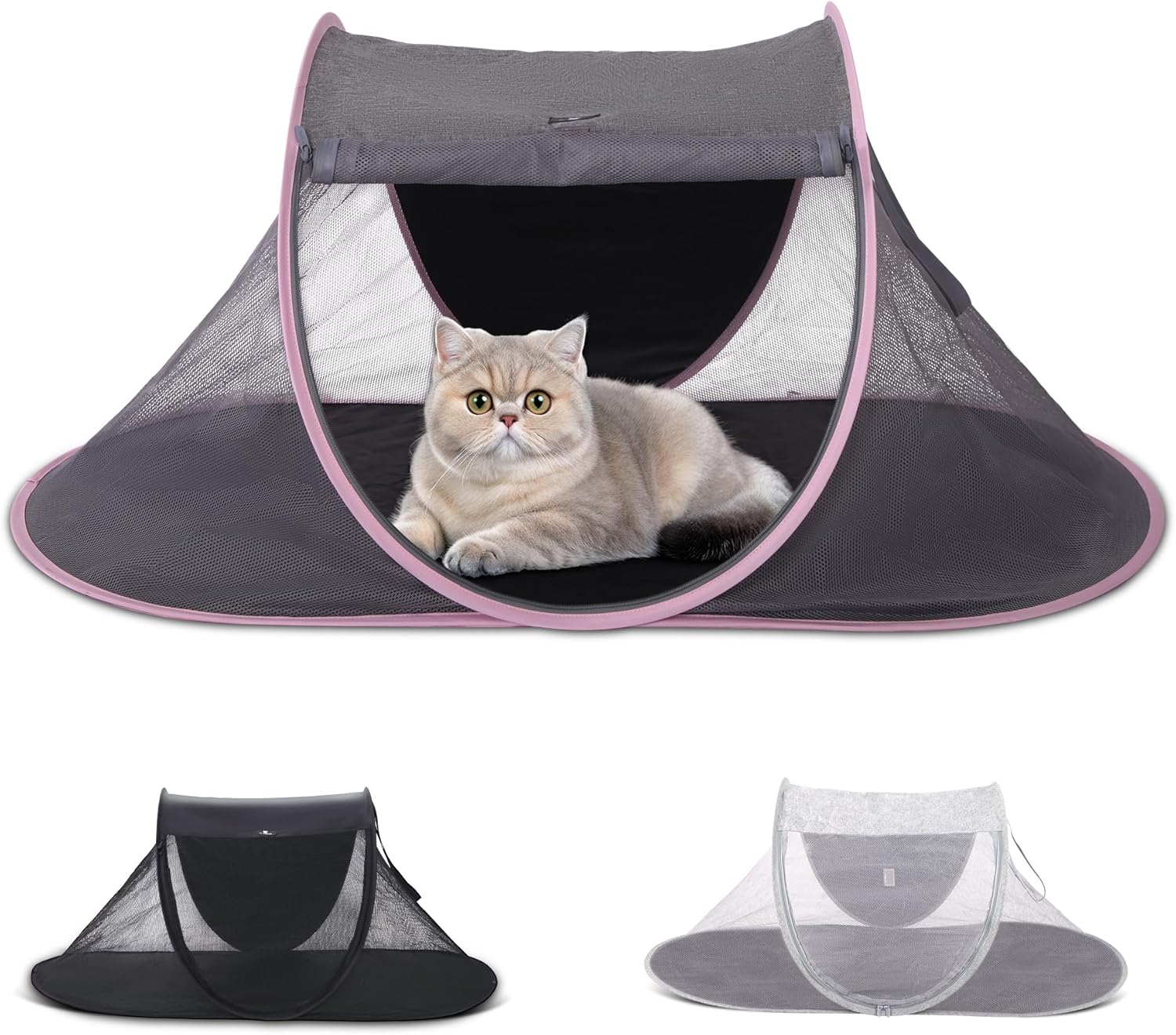 X-ZONE PET Outdoor Cat Tent, Pop Up Cat Playpen, Pet Enclosure Suitable Birds and Small Animals Pink