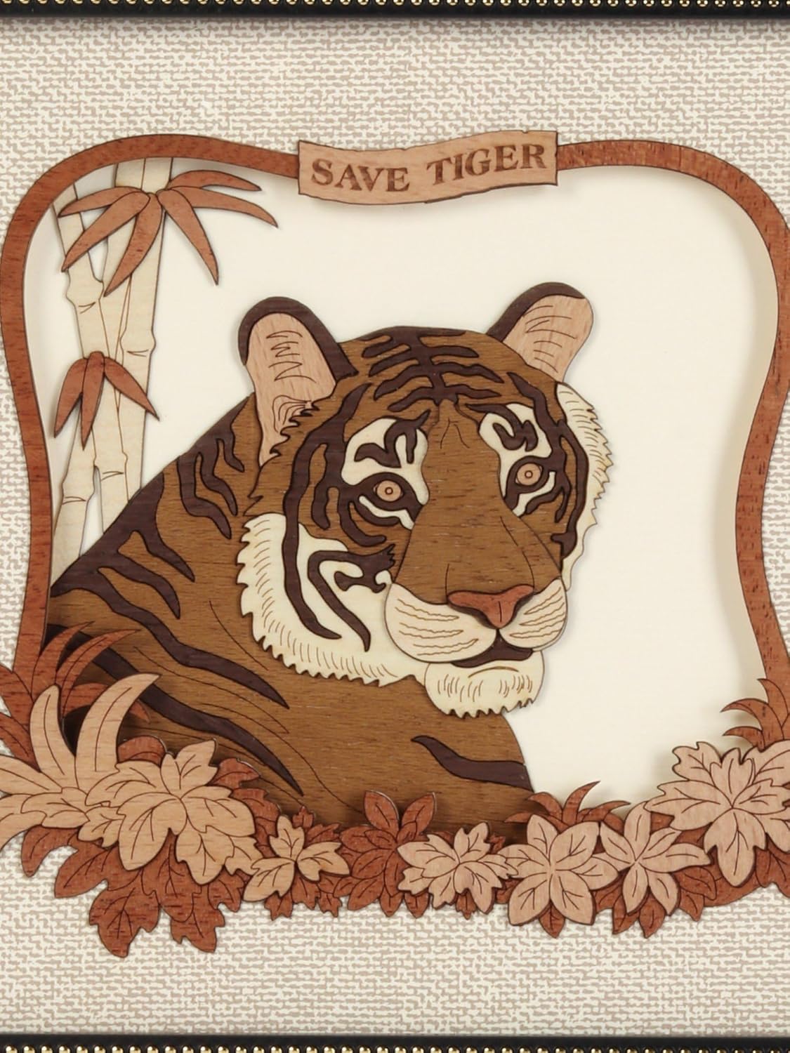 エキゾチック インディア ユニーク タイガー 木彫り 壁掛け | 素朴でモダンな野生動物タイガー木製ウォールアート ホームデコレーシ