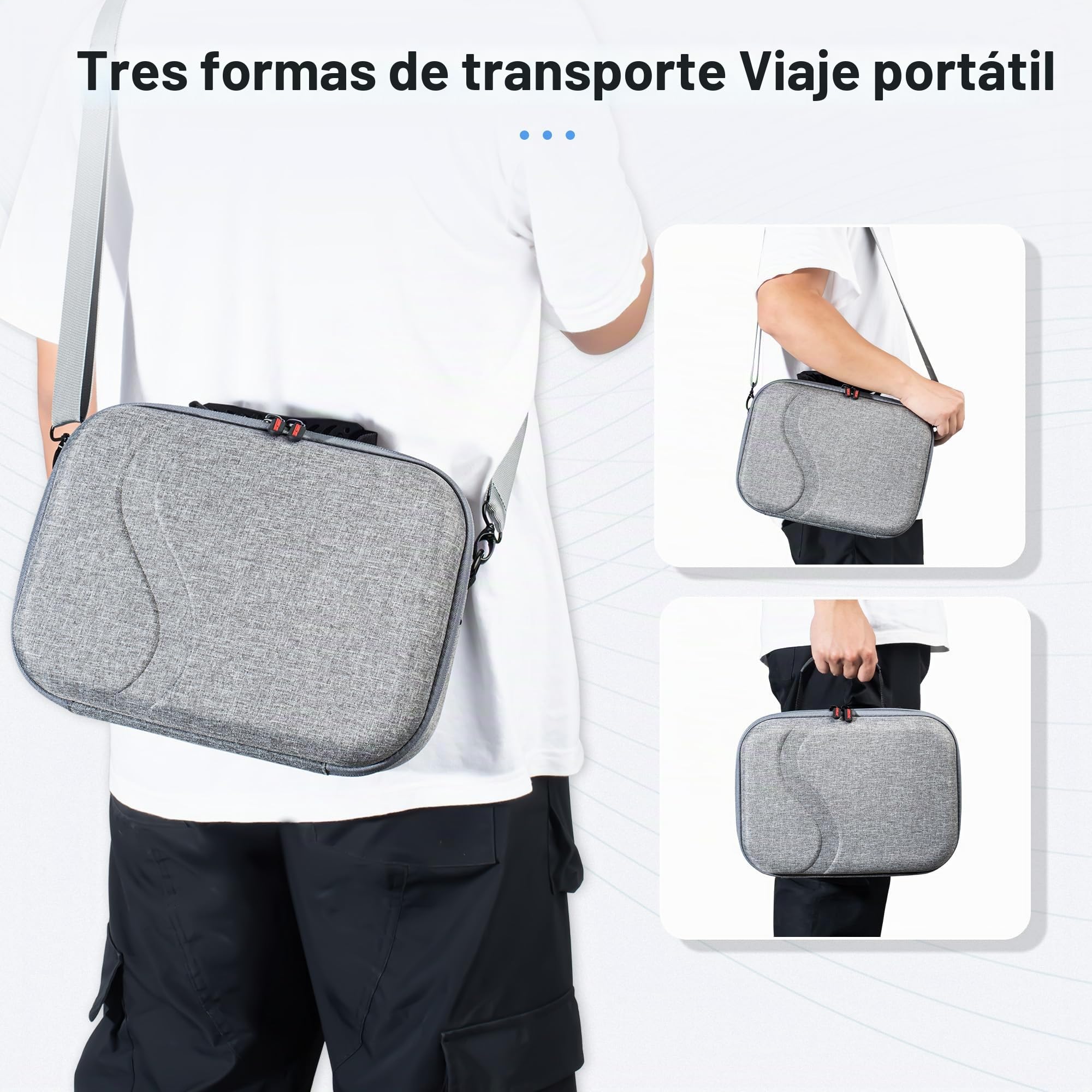 Funda de transporte grande para Meta Quest 3S/Quest 3, funda de viaje rígida compatible con BOBOVR S3 Pro/KIWI, correa de cabeza de batería, controlador y accesorios, bolsa de viaje