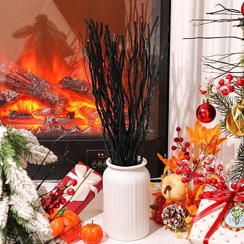 Miniatura 4 de Xinnun 50 ramas de sauce rizadas, jarrón de sauce seco decorativo, ramas de árbol para ramitas artificiales para manualidades, decoración del hogar