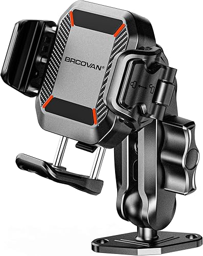 Miniatura 1 de BRCOVAN Soporte antirrobo para teléfono con amortiguador de vibraciones compatible con cámara bloqueo y liberación 1s, con base de diamante de