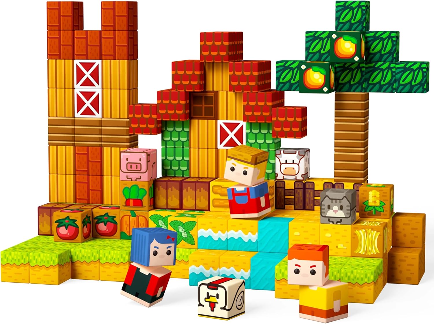 idoot 100PCS Magnetic Blocks Kids Building Toys for Boys Girls 3+, Build MagWonder with Magnet Construction Toys, STEM Sensory Gift for Birthday
