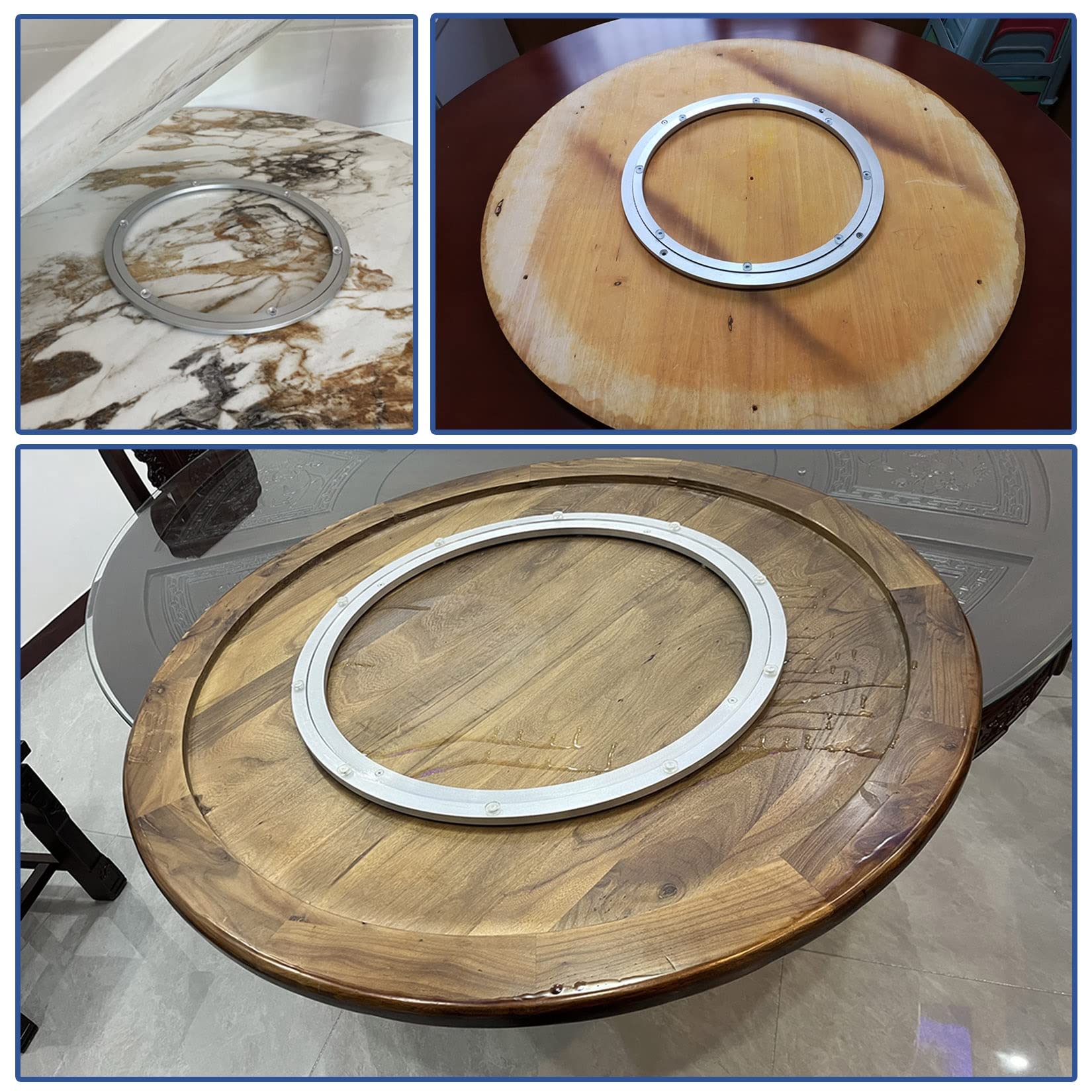 ESOYAWE Charges Lourdes Alliage D'aluminium Plateau Tournant De Table, 120mm~1000mm Roulement À Bille en Métal Rond Plateau Pivotante, Rotatif Lisse À 360° Base De Plateau Tournant