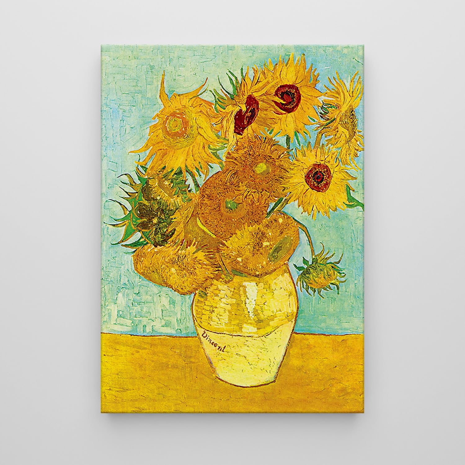 Giallobus - Cuadro - Vincent Van Gogh - - Lienzo estándar - 35x50-05 - Girasoles - Listo para colgar - Cuadros modernos para el hogar