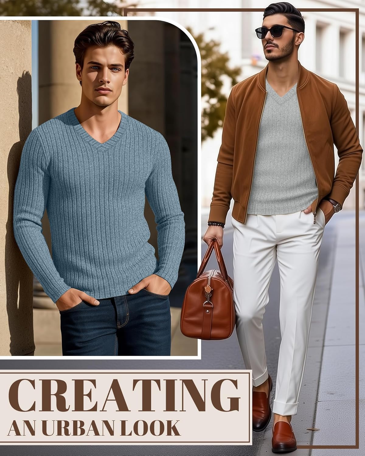 3 Pack Men's Ribbed V Neck Long Sleeve Shirts, Slim Fit Thermal Sweaters Tops Muscle Athletic Casual Gym Basic Tees - Image 4