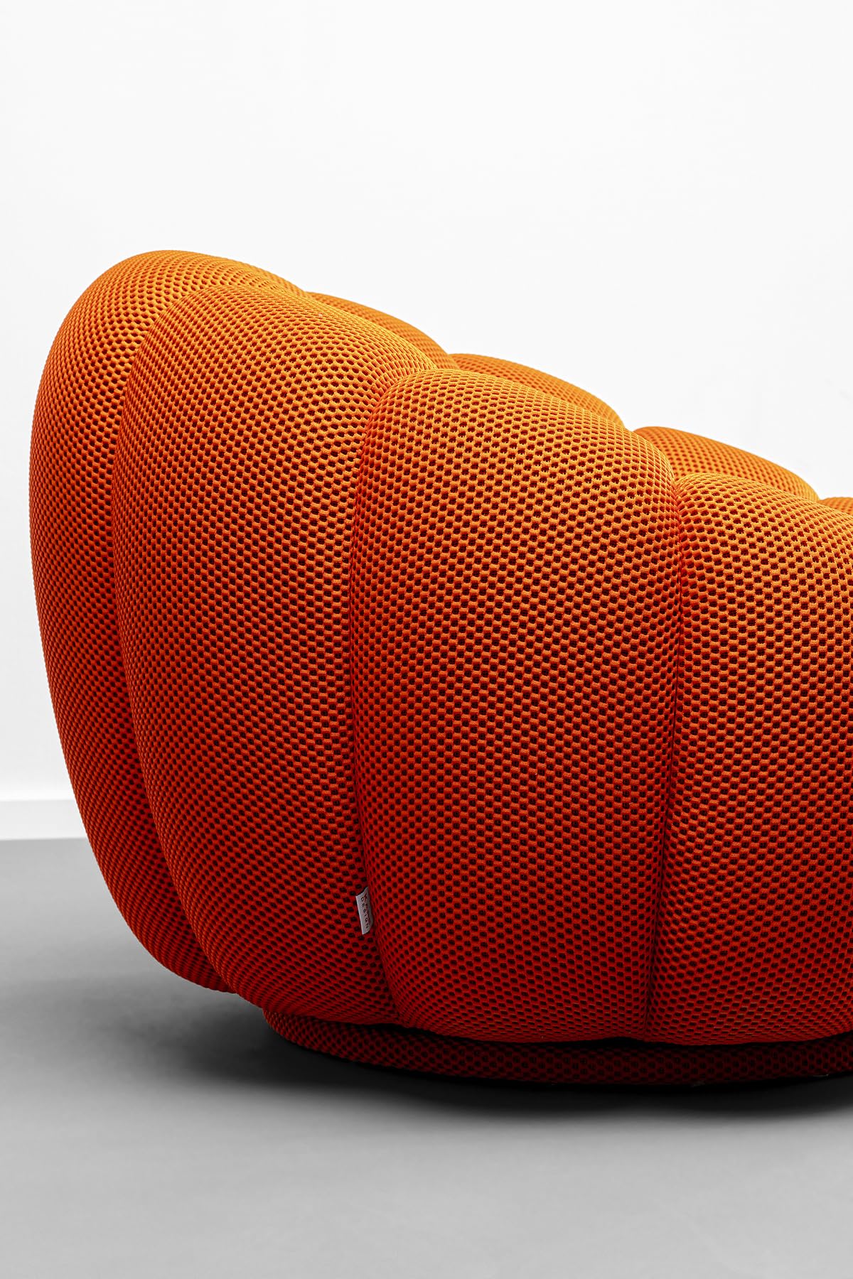 Kare Fauteuil pivotant Design Peppo Bloom, Orange, Hauteur d'assise 40 cm, Fauteuil rembourré, Fauteuil de Relaxation, pivotant à 360 degrés, Salon, 68 x 94 x 94 cm (H x l x P)