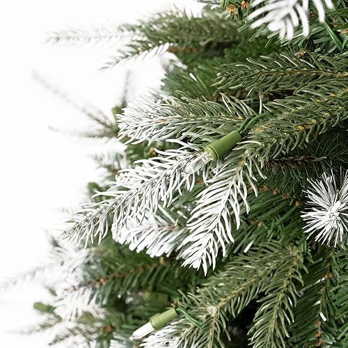 Miniatura 7 de Naomi Home White Tip - Árbol de Navidad artificial con luces, árbol de Navidad preiluminado, árbol de Navidad de abeto de pino con puntas pintadas