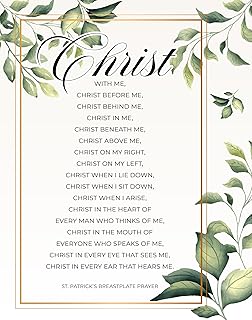 H+CO Inspired St Patrick's Breastplate Prayer Wall Art Decor Print, Christ with Me, Christ Before Me, Great For Housewarming, Home, Irish Blessing or St Paticks Day, 11 inch x 14 inch