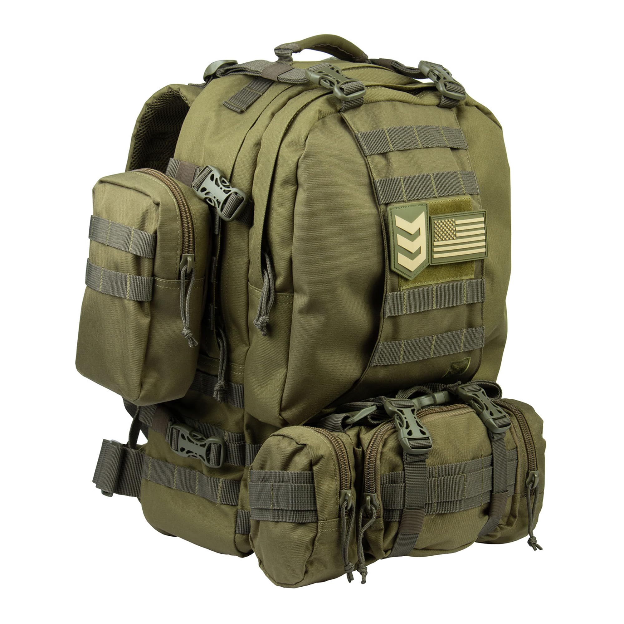 3VGEAR Paratus 3-Day Tactical Backpack, 40L - MOLLE Military Backpack with Rapid Deployment Pack, Pouches, Laptop Sleeve