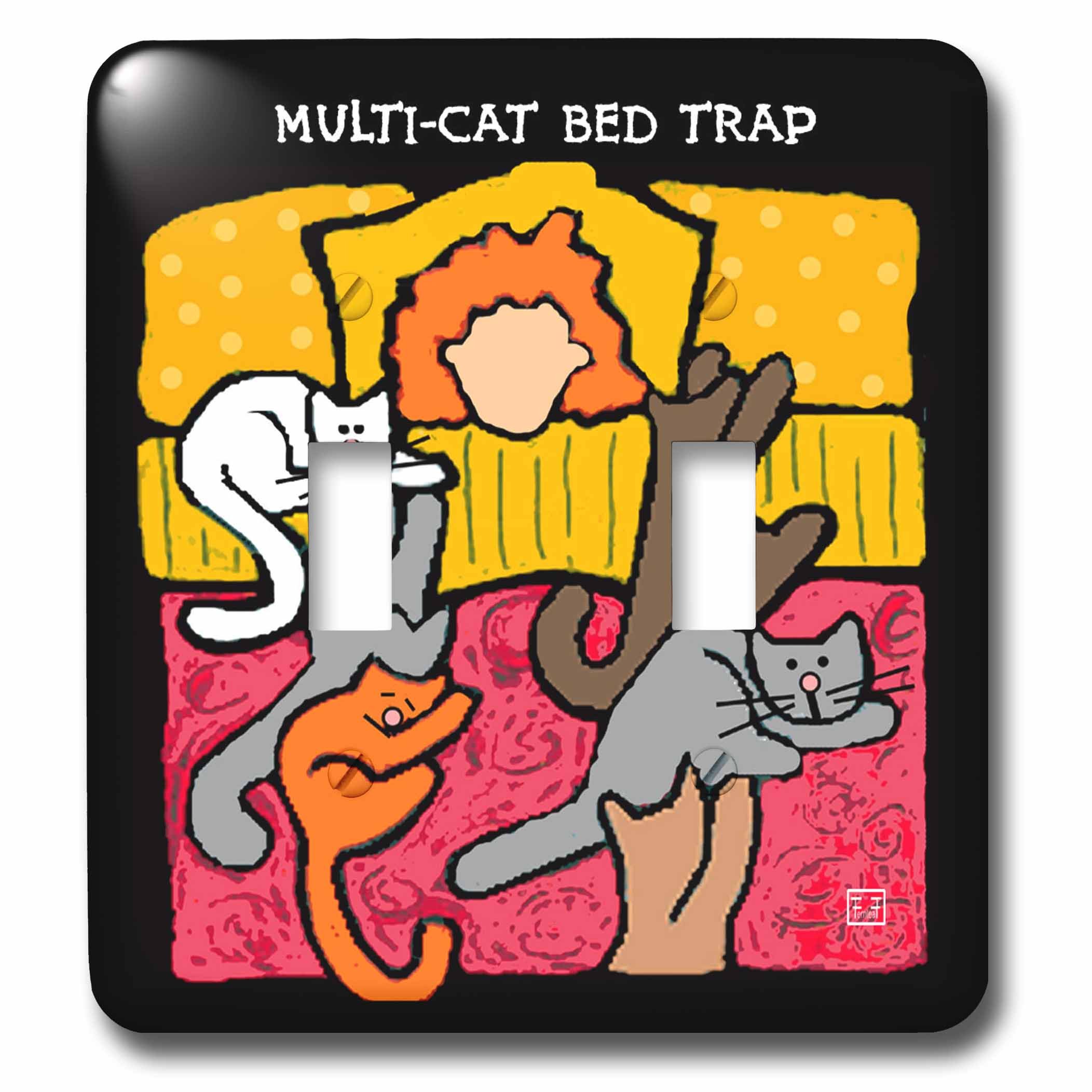 Piège à chat interrupteur double bascule déco chatons multicolores