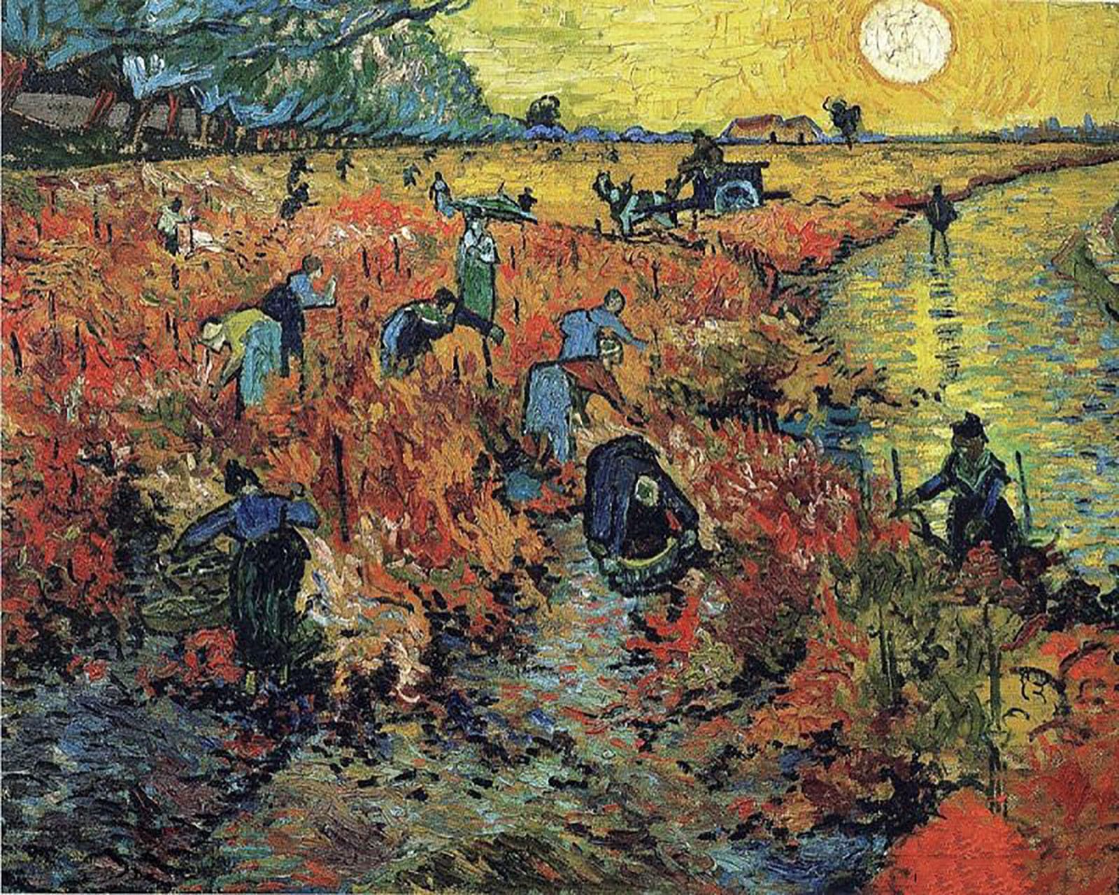 ZHXXFD Paint By Numbers for Adults Kids Beginners Landscape Famous Paintings Without Frame 40X50CM The Red Vineyard - Vincent Van Gogh,A15