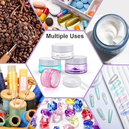 Miniatura 6 de Cosywell Tarros de crema de viaje para artículos de tocador, aprobados por la TSA, paquete de 4 recipientes de cosméticos recargables a prueba de