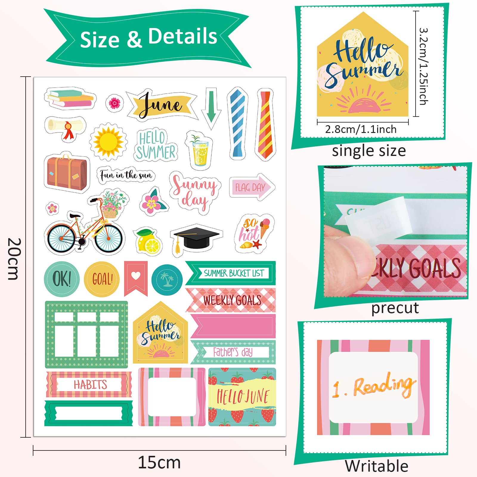 Snapklik.com : Teling 24 Sheets Holiday Stickers Seasonal Planner ...