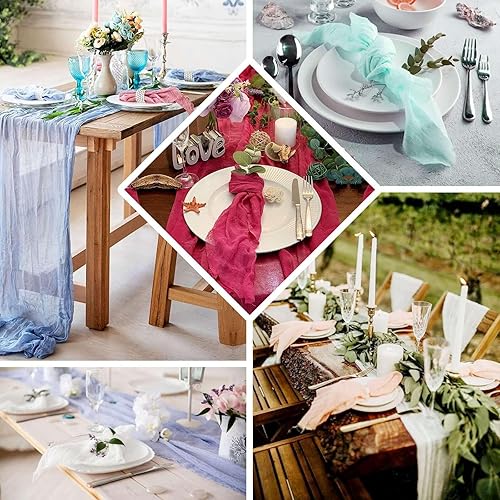 Miniatura 6 de Efavormart - Servilletas de gasa de algodón de 24 x 19 pulgadas, paquete de 5 unidades, color salvia polvorienta