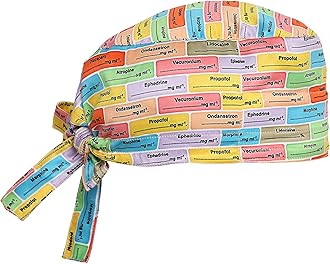 Associated UniformsPrinted Satin Scrub Cap Unisex with Sweat Band