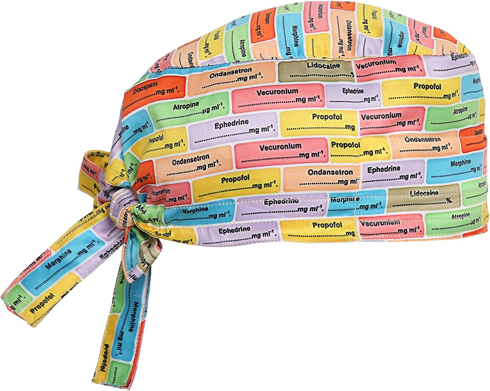 Printed Satin Scrub Cap Unisex with Sweat Band