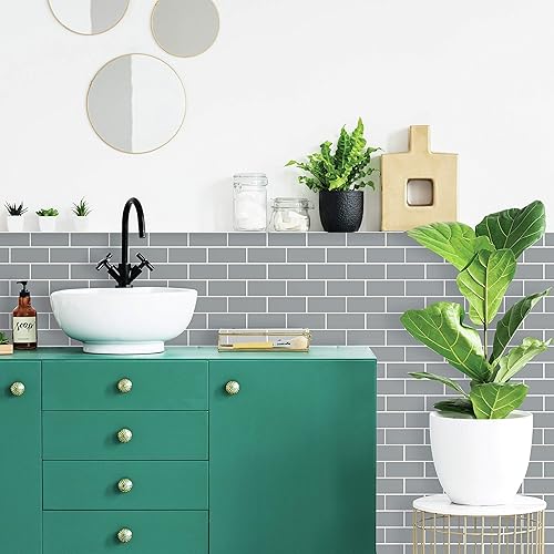 Miniatura 5 de RoomMates Azulejos adhesivos color perla, en forma de hexágono, losetas en muro que se pelan y se pegan