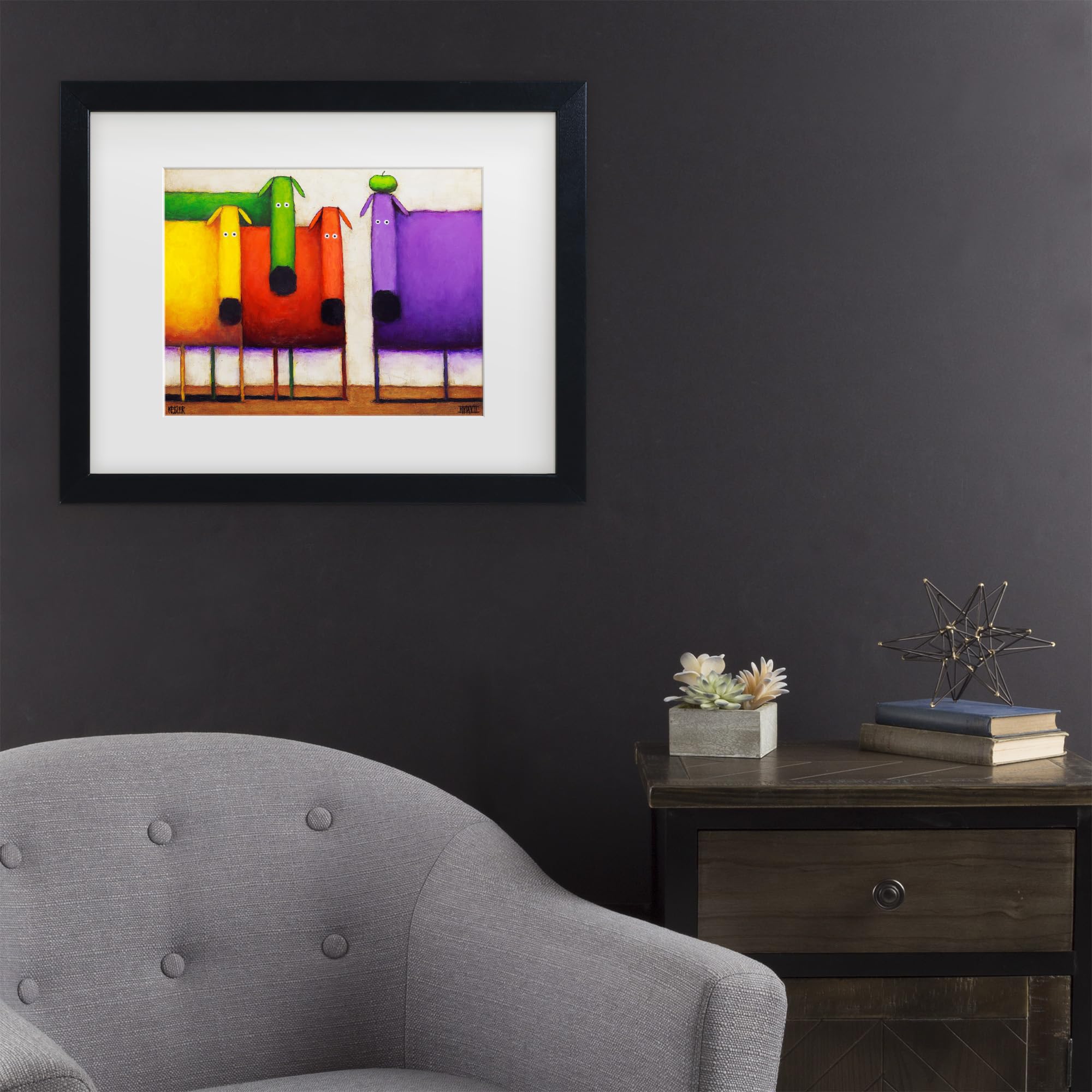 Amazon.com: Daniel Patrick Kessler 'Rainbow Dogs' Matted