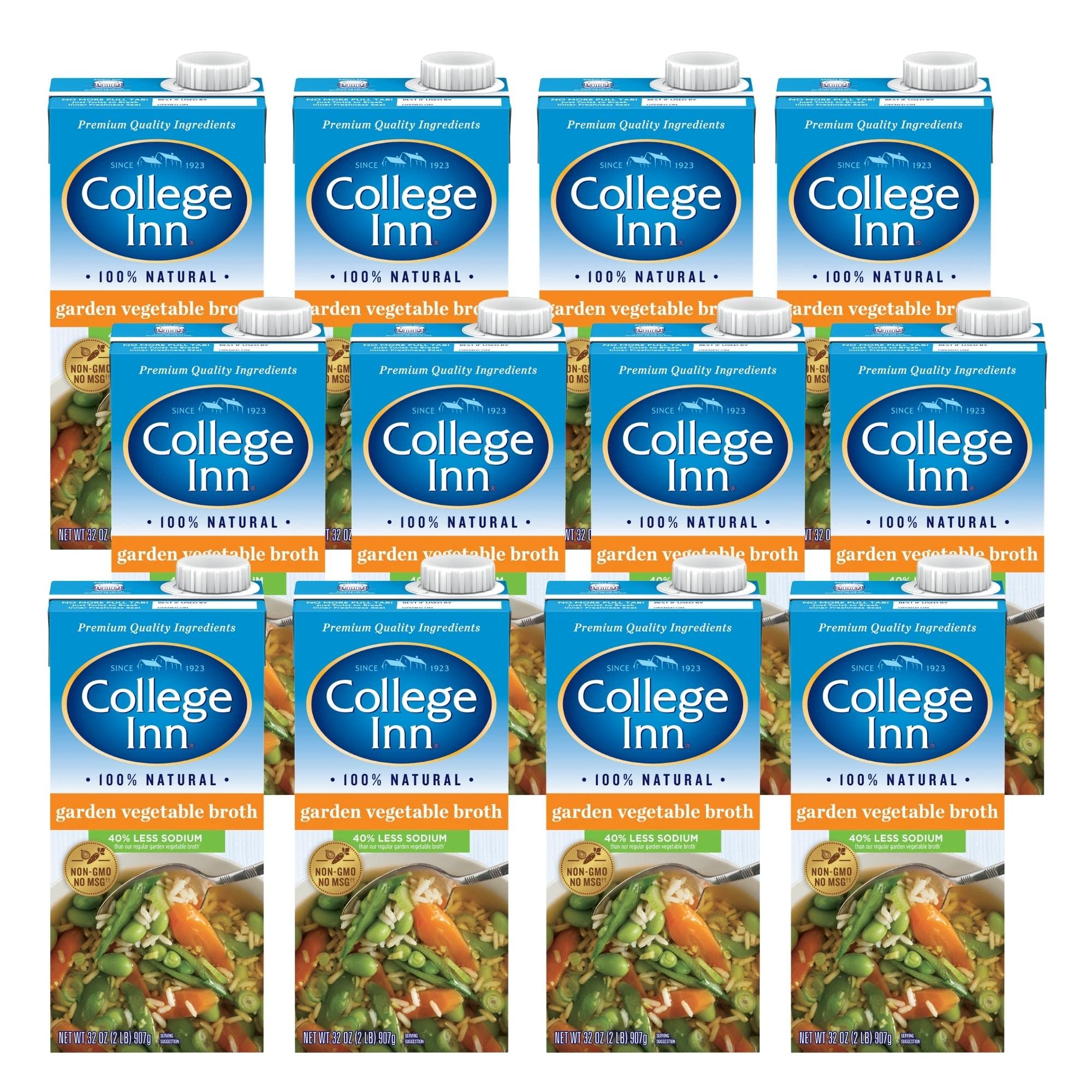 College Inn Low Sodium Vegetable Broth, 32 Ounce - 12 per case.