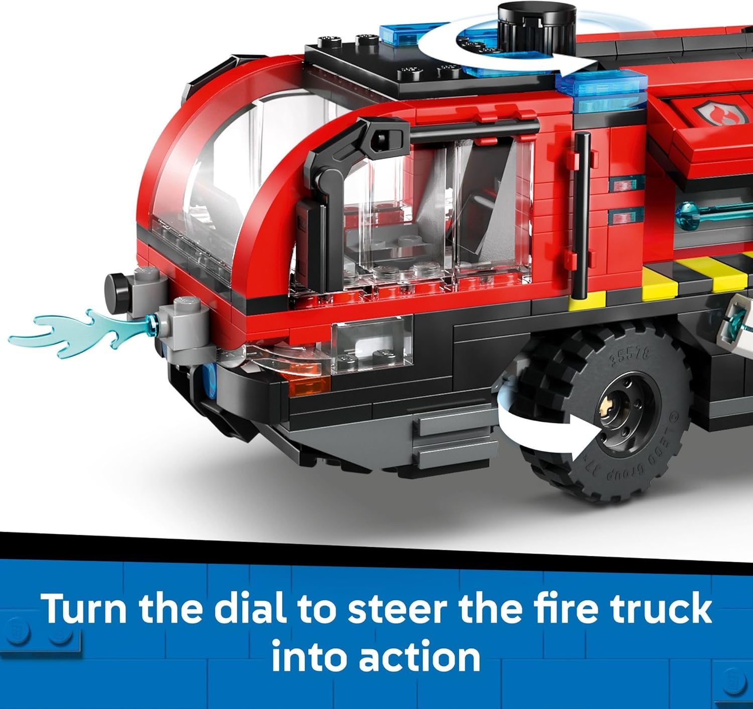 LEGO City Airport Fire Truck Kids Building Toy - Pretend Play Emergency Vehicle for Boys & Girls, Ages 7+ - Fire Engine Toy W/ 4 Firefighter Minifigures - Gift Idea for Birthdays - 60499 - Image 4