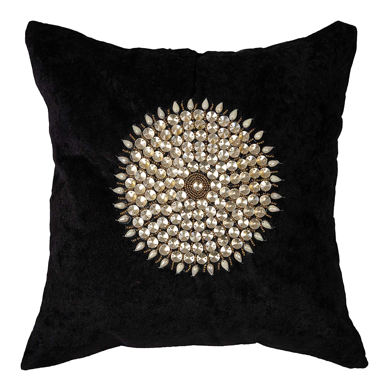 MONKDECOR Handwork Mandala Design Cushion Cover 12x12 Inches (Black) Set of 2 Pieces (B089XWSBVG) Amazon Price History, Amazon Price Tracker