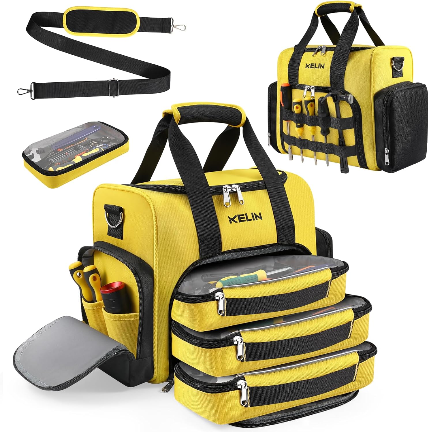 KELIN Tool Bag Box Organizer, Wrench Organizer, Toolbox, Tool Bags for Men Storage, Electrician Tool Bag, Caja De Herramientas, Birthday Gifts for Him Dad, Gadgets for Men, Father's Day Gift Ideas