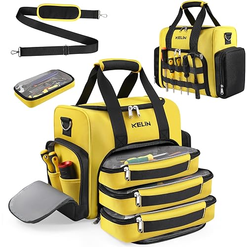 KELIN Tool Bag Box Organizer, Wrench Organizer, Toolbox, Tool Bags for Men Storage, Electrician Tool Bag, Caja De Herramientas, Birthday Gifts for Him Dad, Gadgets for Men, Father's Day Gift Ideas
