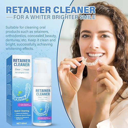Miniatura 2 de Limpiador de retenedores, espuma limpiadora de dentaduras postizas para blanquear los dientes, limpiador de frenillos limpia debajo de soportes de