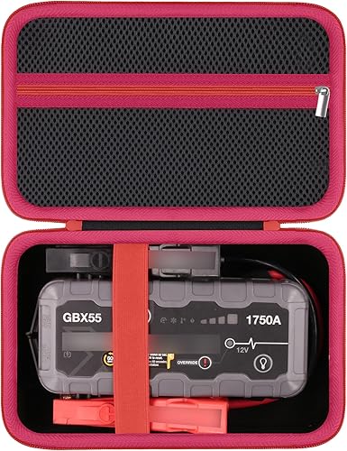Funda de almacenamiento de protección compatible con NOCO Boost X GBX55 UltraSafe Jump Starter Paquete de refuerzo de batería de litio y accesorios