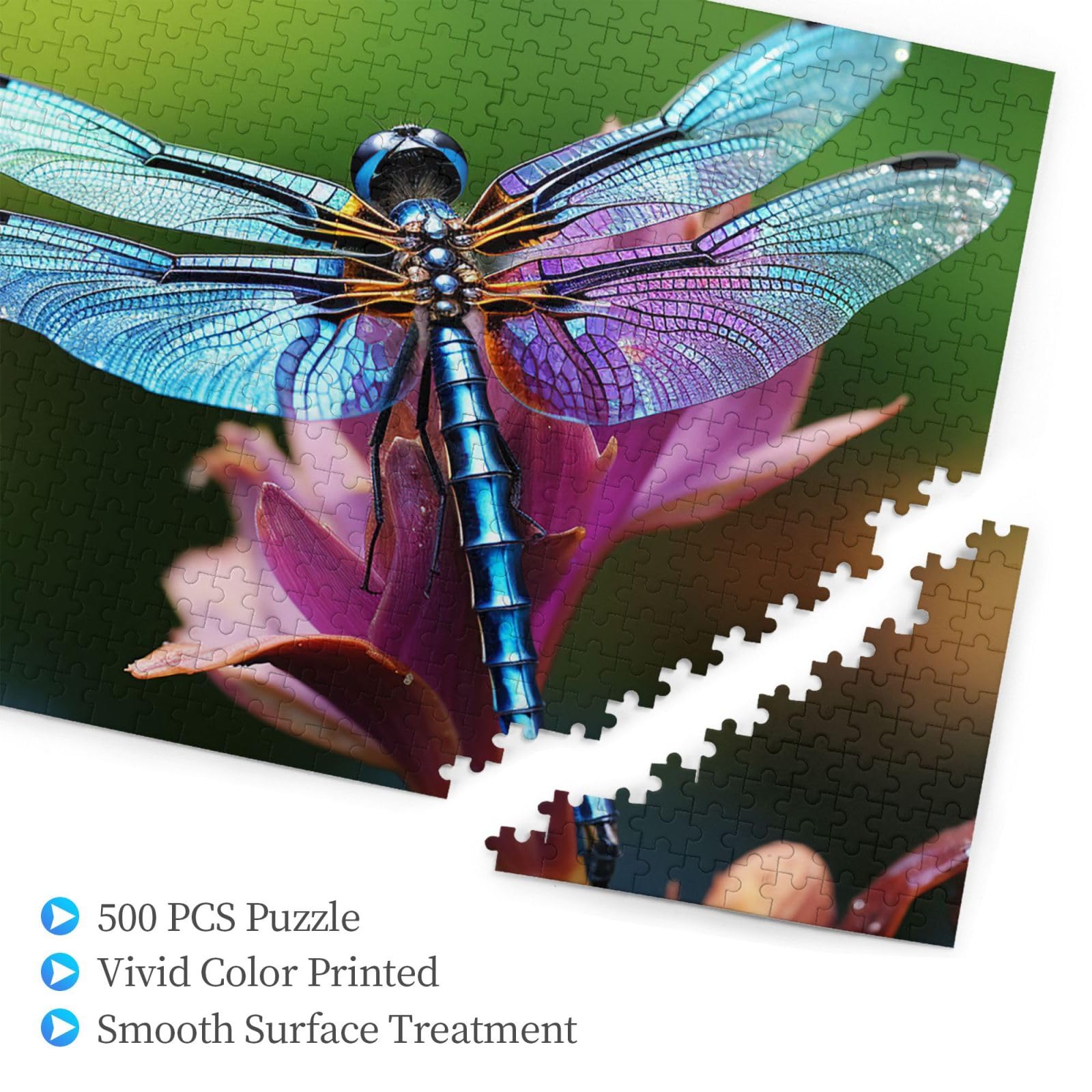 Amazon.com: Purple Blue Dragonfly Puzzles 500 Pieces Jigsaw