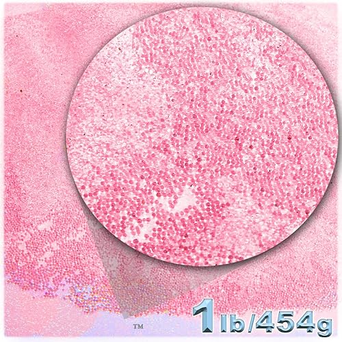 Miniatura 2 de The Crafts Outlet MCR-GLS-TRN-TA6-LPN-1LB Transparent Glass Microbead, 1 Bag of 1-Pound, Light Baby Pink Rosa,Aguamarina (Aquamarine),Aurora