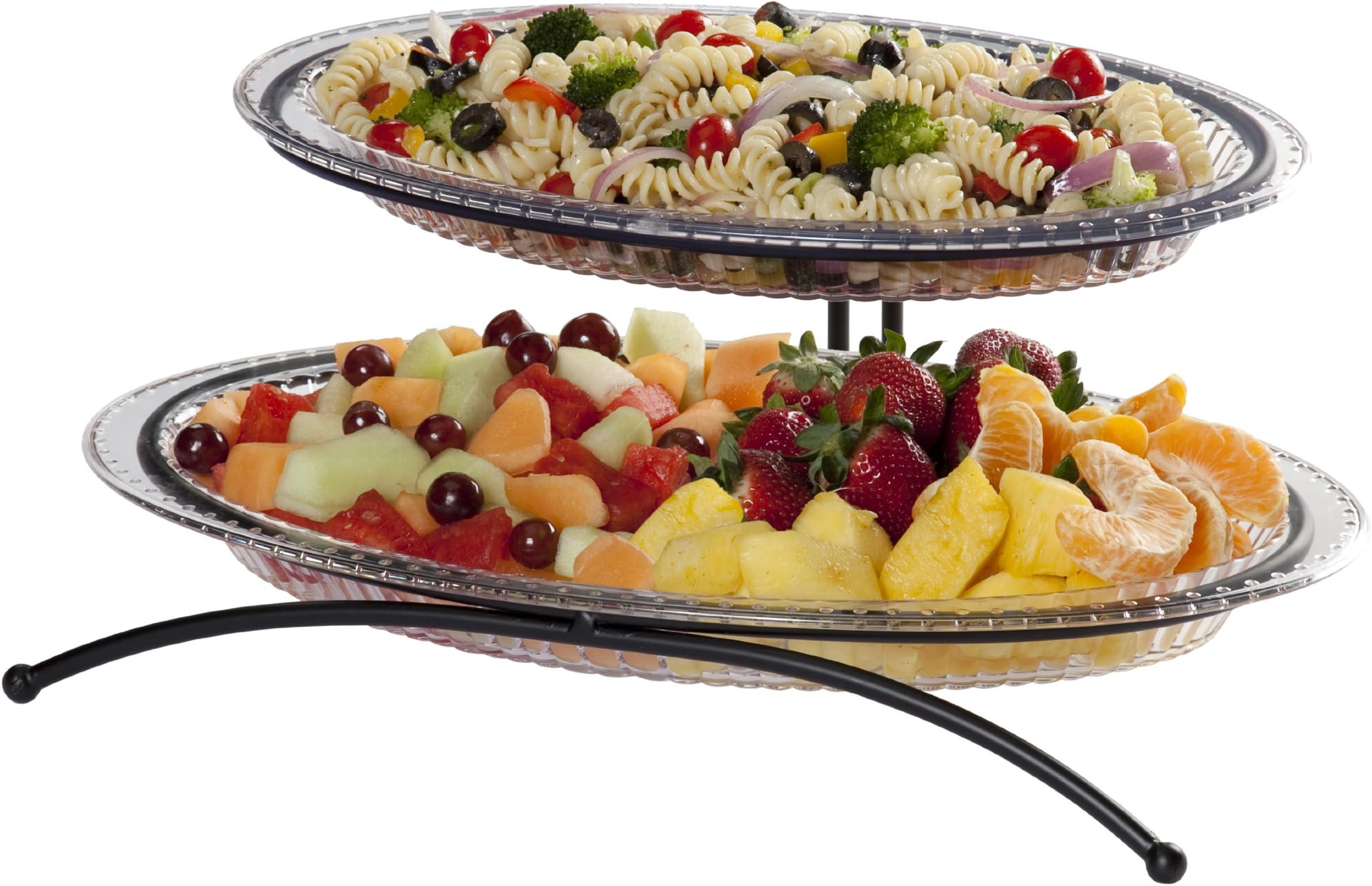 CreativeWare 2-Tier Buffet Server, Includes 1 Small and 1 Larger Platter