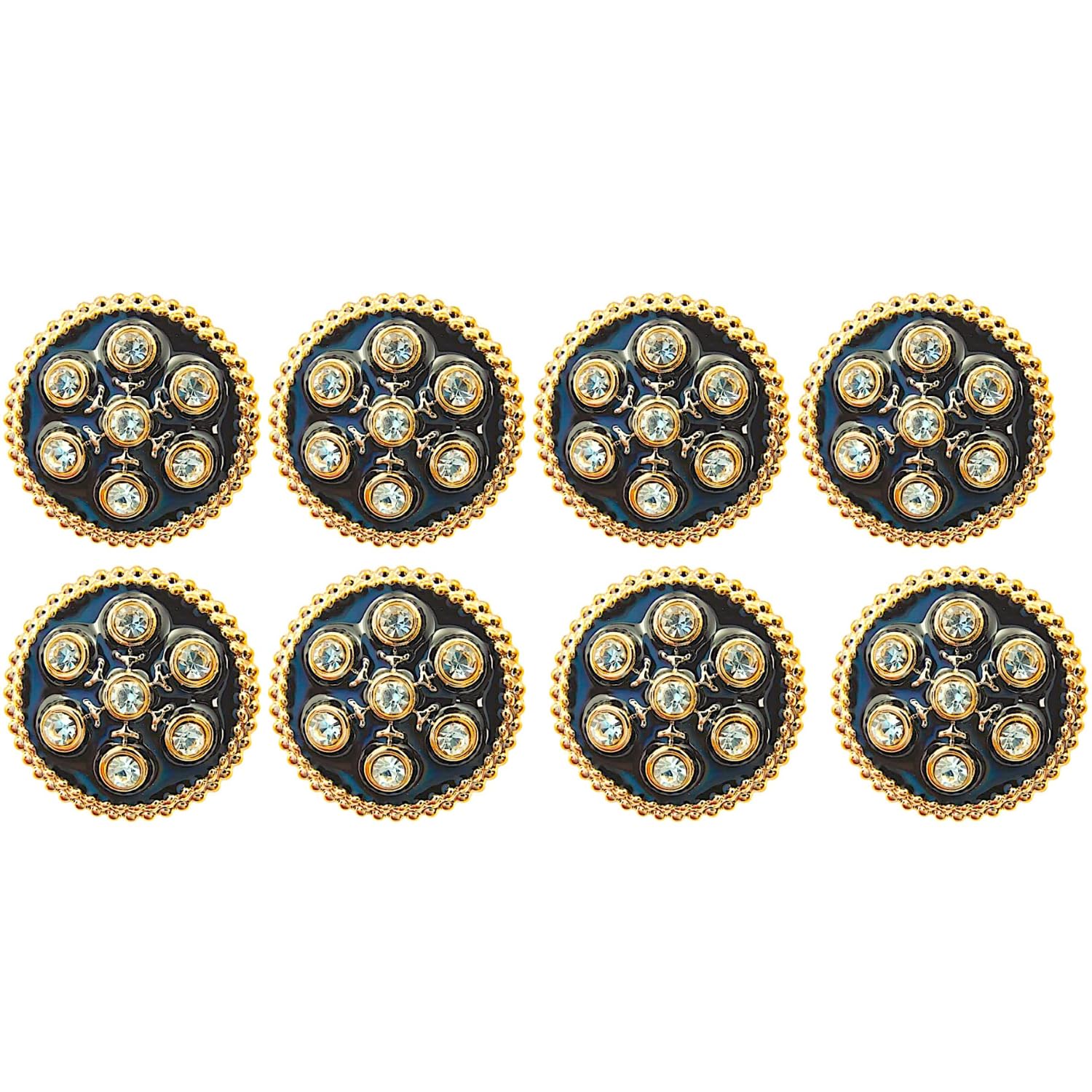 Ani Accessories 8 pcs Round Diamonds Shank Button for Clothes Double Breasted Coat Blazer Suit Bandhgala Sherwani and Indian Dresses Sports Coat-picture-14