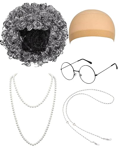 Old Lady Wig Costume for Women - Grandma Wig Accessories