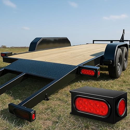 Miniatura 3 de G-PLUS Kit de luces traseras LED de acero para remolque, compatible con remolquecamión con luz trasera ovalada de 6 pulgadas y lámpara de marcador