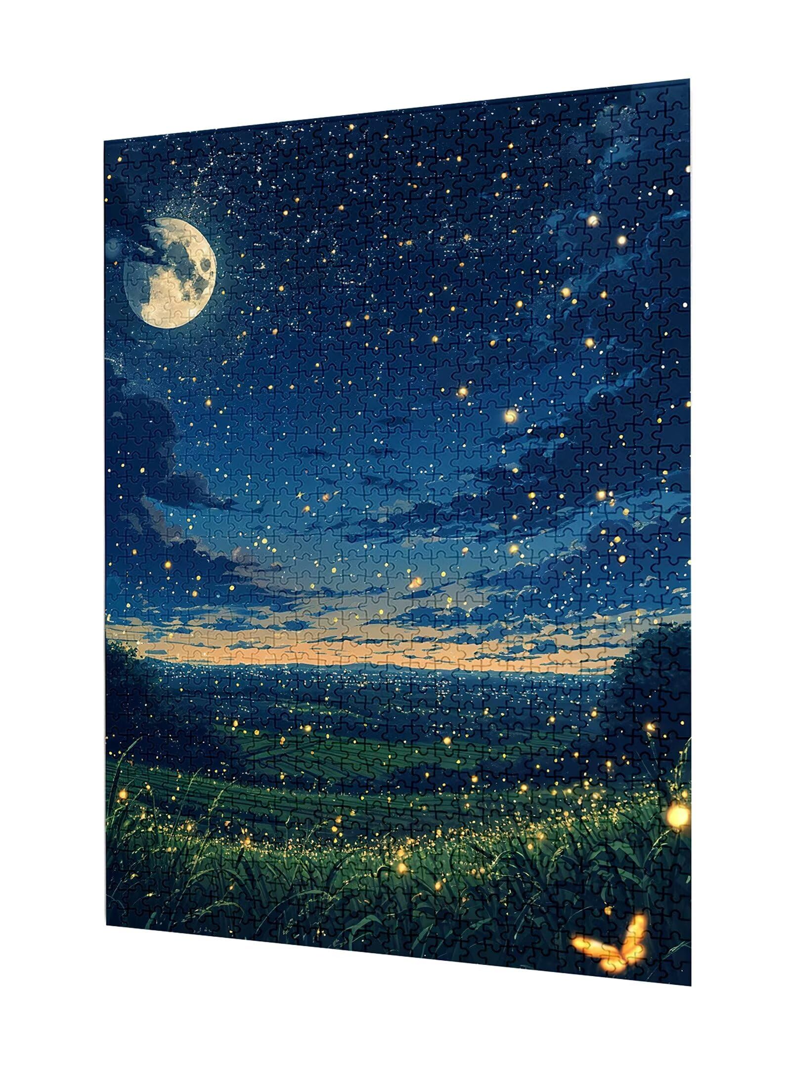 Puzzle 2000 Teile Mond Puzzle Erwachsene, Holzpuzzle Erwachsene Puzzelmatten, Mehrfarbig Holzpuzzle, Klassische Puzzles Wiese Wooden Jigsaw, Geschicklichkeitsspiel für die Ganze Familie, Dekor S-974