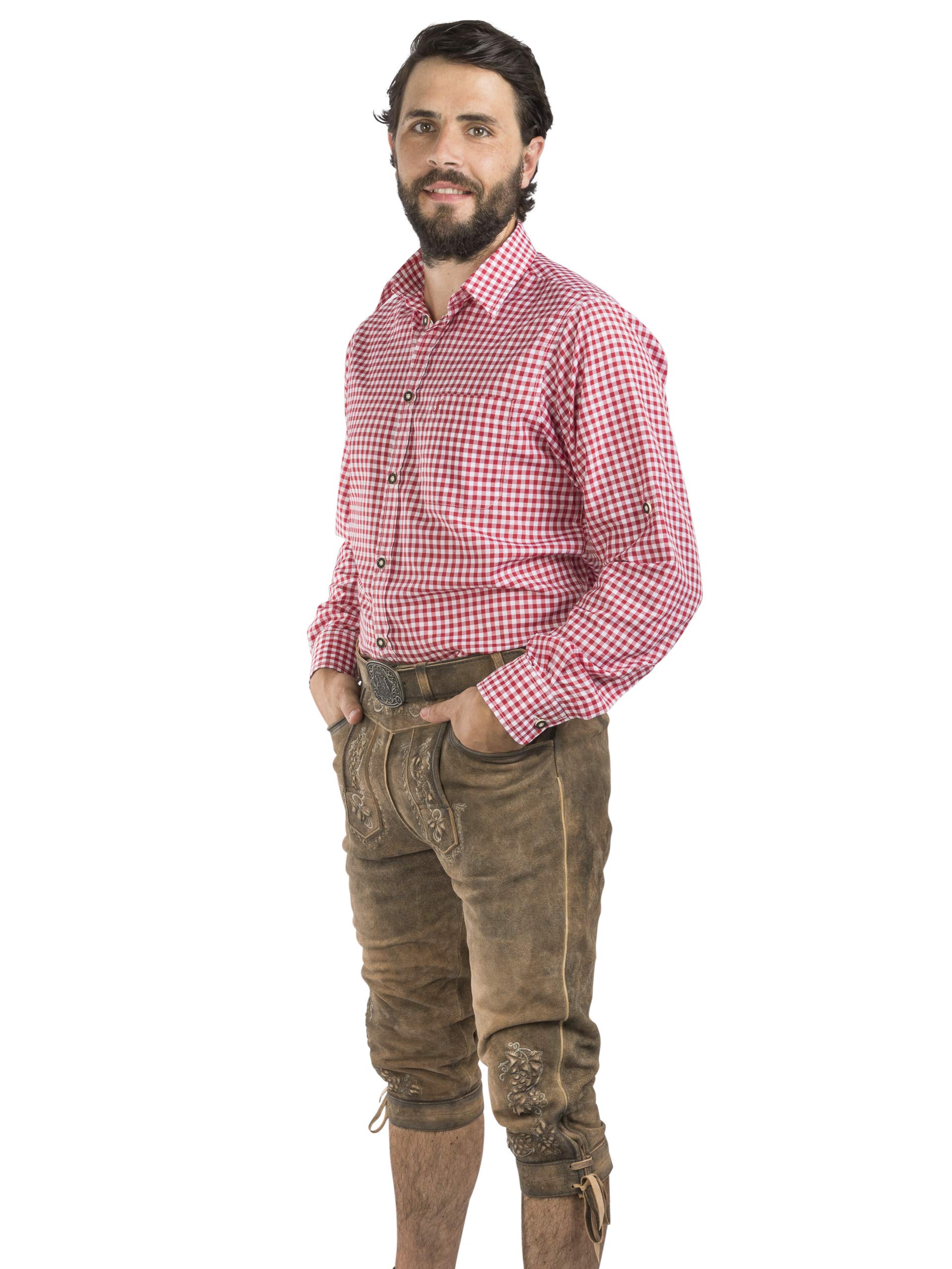 Herren Lederhose Leopold aus der Meisterstück Serie von Schöneberger Trachten - Vintage Kniebundlederhose inkl. Trachtengürtel