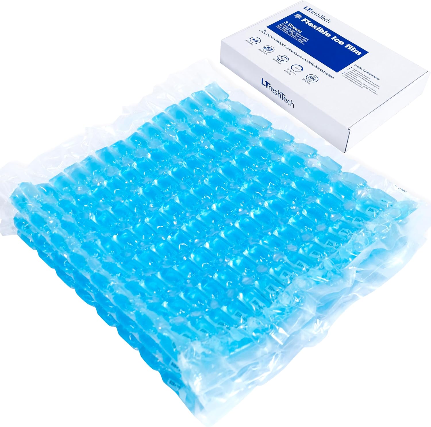 Flexible Ice Packs for Cooler Freezer Lunch Boxes Reusable Long Lasting (Blue for refrigerate Type)