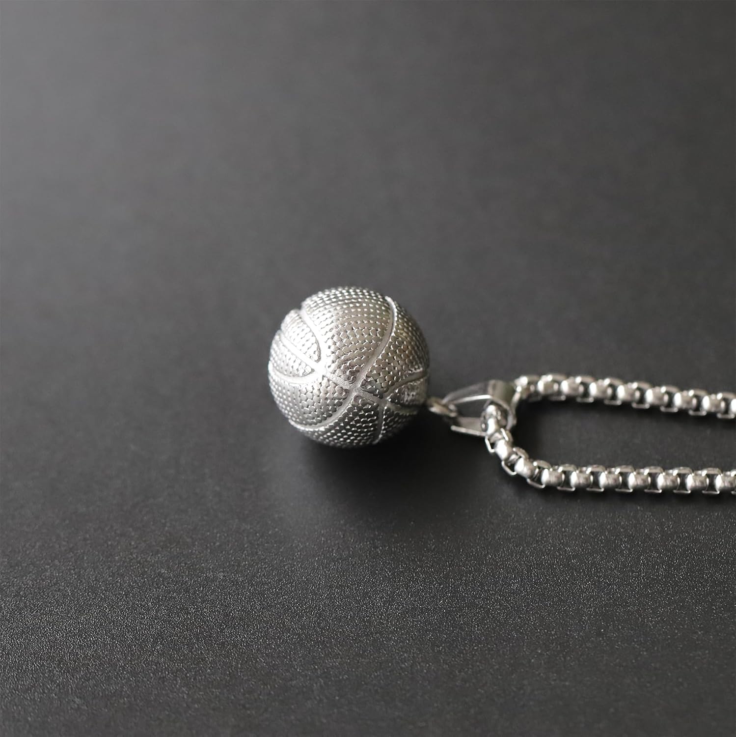 Rnivida Solid 3D Basketball Pendant Necklace Birthday Jewelry Gift for Fans Team Basketball Lover with Stainless Steel Chain 20 Inch - Image 4