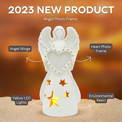 Miniatura 6 de YtedRav Regalos conmemorativos para perros por pérdida de perro, portavelas de estatua de ángel, marco de fotos conmemorativo para mascotas por