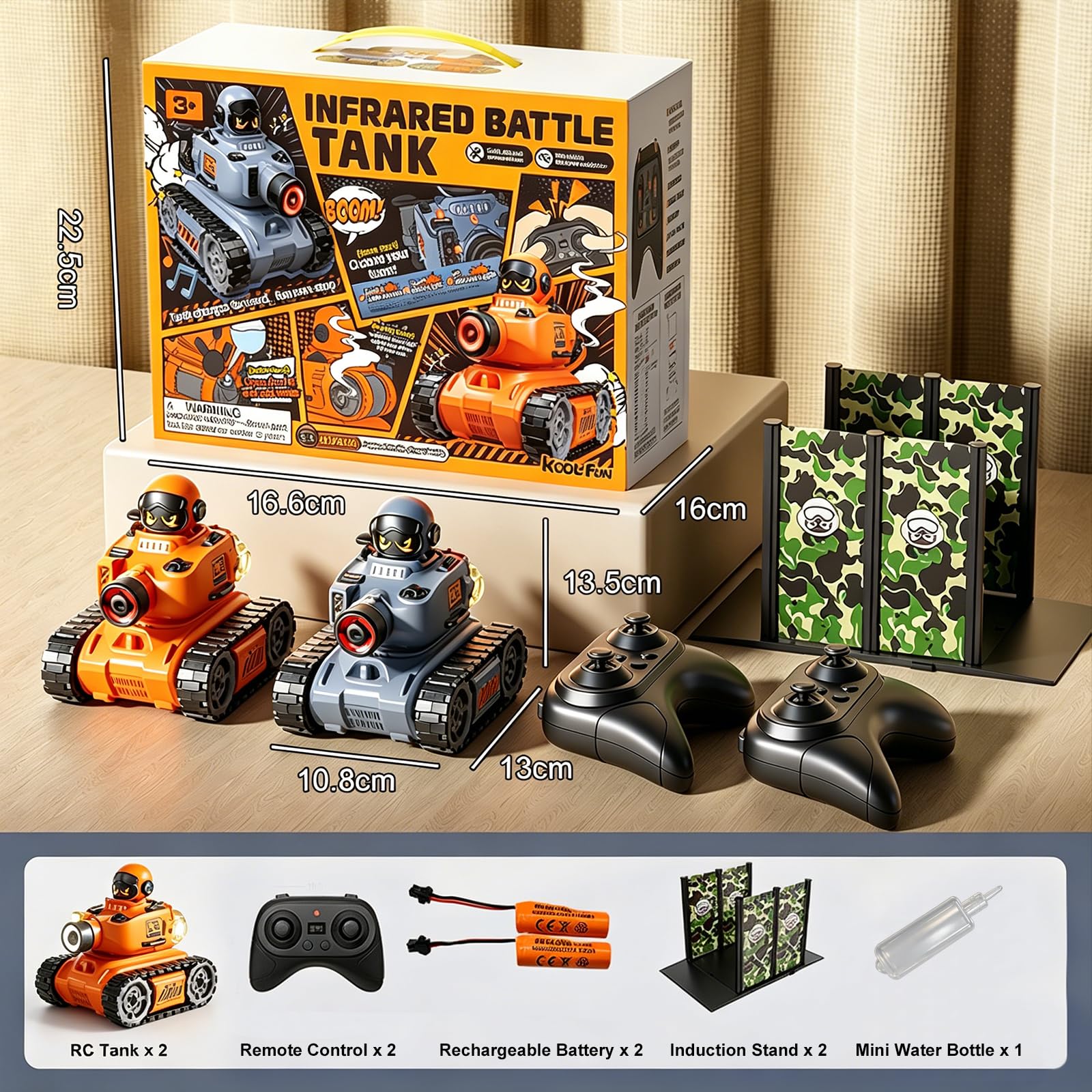 2 Piezas Teledirigido Tanque de Combate, RC Coche Panzer de Infrarrojo | 2.4 GHz RC Batalla Carro Cisterna con HP Station y Modo de Lucha en Equipo, Regalo de Cumpleaños para Niños Más de 6 Años