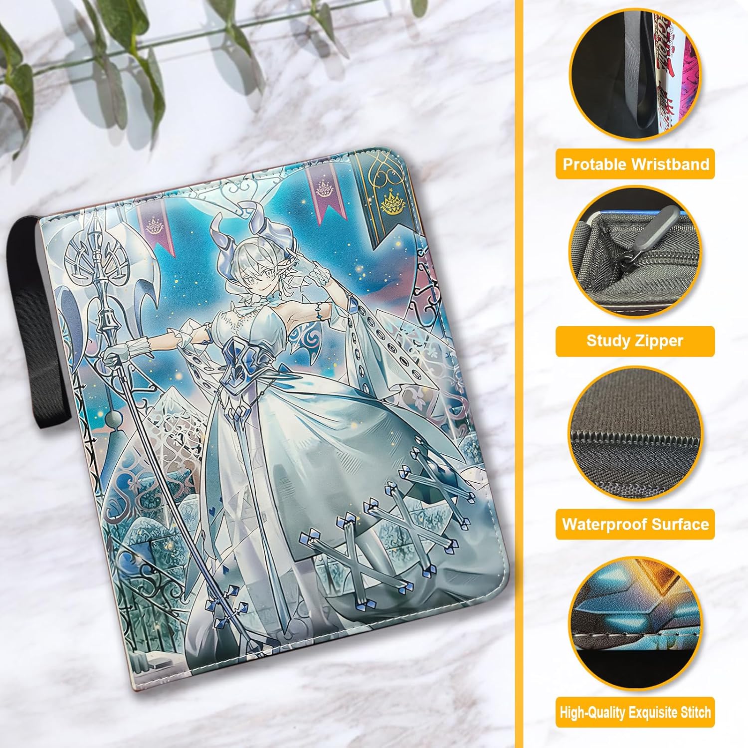 Trading ygo Card Binder, Fits 900 Cards Card Collector Album Holder,with 50 Removable Sleeves Toys Gifts for Boys Girls